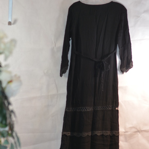 Black Raindrops Lace Embellished Dress SZ L - Picture 4 of 10
